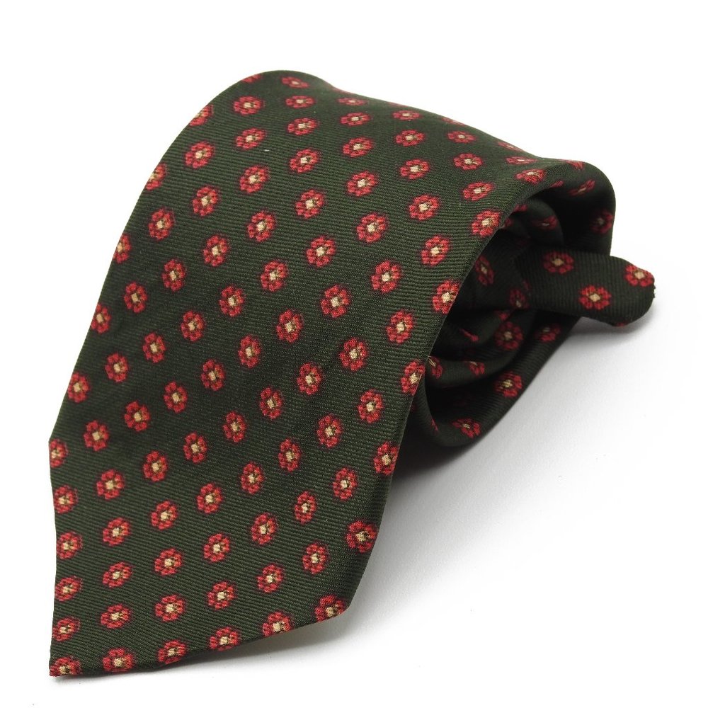 Vintage Archdale Flower Polka Dot Clip On Neck Tie